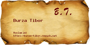Burza Tibor névjegykártya